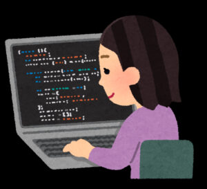 プログラミングする女性